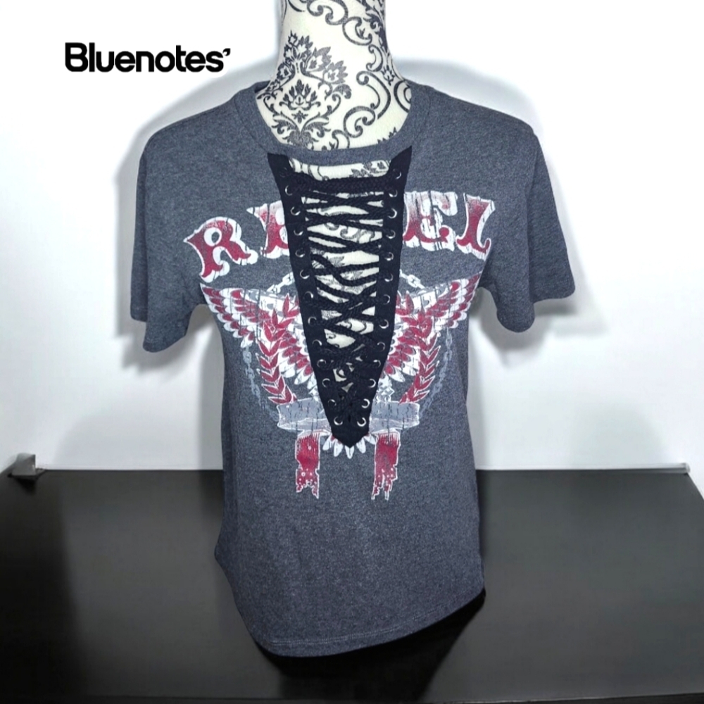 BLUENOTES Rebel Tee with open front- Small